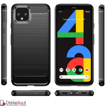 Carbon guminis dėklas - juodas (Google Pixel 4)